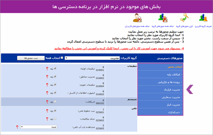 مجوزهای دسترسی